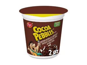 Post Cocoa PEBBLES Cereal, Chocolatey Kids Cereal, Gluten Free, 2.0 oz Individual Cereal Cup
