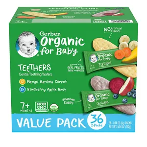 Gerber Organic Gentle Teething Wafers, Variety Pack (36 ct.)