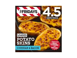 TGI Fridays Loaded Cheddar & Bacon Potato Skins Frozen Snacks & Appetizers, 13.5 oz Box