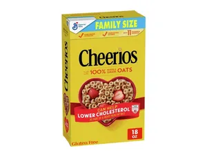 Original Cheerios Heart Healthy Cereal, 18 OZ Family Size Cereal Box