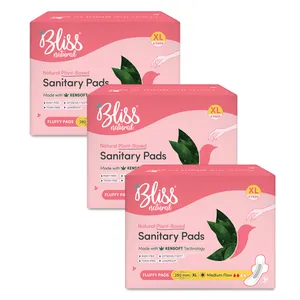 Rash Free Sanitary Pads For Women | Size-XL | For Normal-Flow | 3 - Packs | 18 Pads