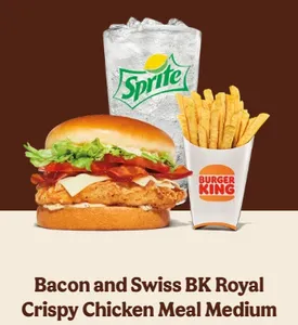 Bacon & Swiss Royal Crispy Chicken Sandwich Meal (Large)