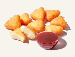 Fried Cheesecake Bites with Strawberry Sauce