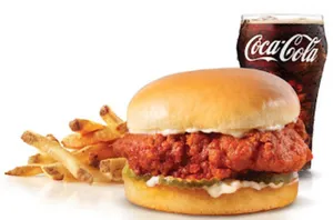 Nashville Hot Hand-Breaded Chicken Sandwich Combo (Medium)
