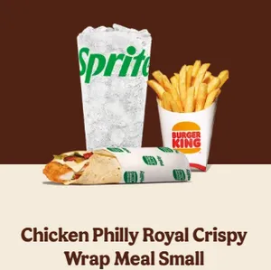 Chicken Philly Royal Crispy Wrap Meal (Small)