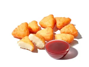 Fried Cheesecake Bites with Strawberry Sauce