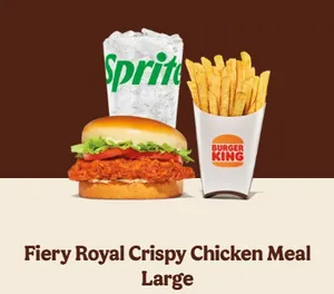 Fiery Royal Crispy Chicken Sandwich Meal (Large)