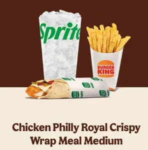 Chicken Philly Royal Crispy Wrap Meal (Medium)