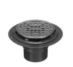 Round Gray PVC Shower Drain with 4-3/16 in. Round Screw-In Chrome Drain Cover