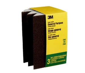 General Purpose Sanding Sponge 2 7/8 in. x 4-7/8 in. 120 Fine-Grit Single Angled (3-Pack)