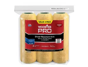 9 in. x 1/2 in. Pro Surpass Shed-Resistant Knit High-Density Fabric Roller Cover (3-Pack)