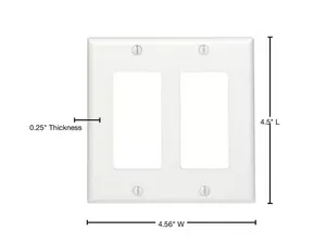2-Gang White Decora/Rocker Plastic Standard Wall Plate (1-Pack) 80409-W