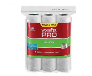 9 in. x 3/8 in. Pro Microfiber High-Density Fabric Roller Cover (3-Pack)