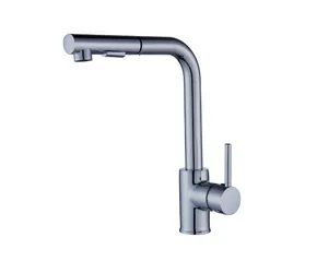 DAX Single Handle Pull Out Kitchen Faucet Brushed Nickel Finish (DAX-8213-BN)