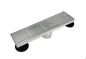 Dax Rectangle Shower Floor Drain 18 Gauge Brushed Stainless Steel Finish 12 X 3 3/8 Inches (DR12-H01)