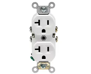 20 Amp 125 V Commercial Grade Duplex Outlet/Receptacle, White (1-Pack) CBR20-W