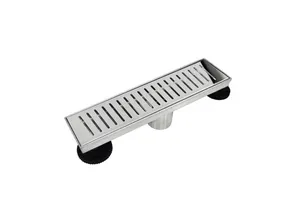 Dax Rectangle Shower Floor Drain 18 Gauge Polished Finish 12 X 3 3/8 Inches (DR12-G06)