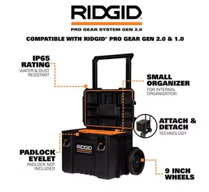 Pro Gear System Gen 2.0 Stackable Rolling Tool Box and 22 in. Heavy Duty Medium Tool Box