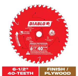 Circular Saw Blade for Wood 6-1/2in. x 40-Tooth Finish Trim