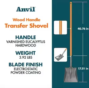 Square blade shovel