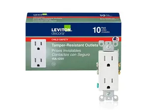Decora 15 Amp 125 V Tamper Resistant Duplex Outlet/Receptacle, White (10-Pack) T5325-WMP