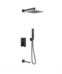 DAX Square 3 Way Shower System with Hand Shower Chrome Finish (DAX-6563A)