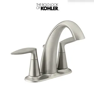 Ladera 4 in. Centerset Double Handle Bathroom Faucet in Spot Defense Brushed Nickel