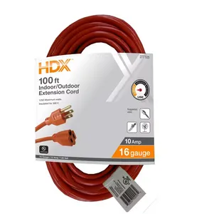 Extension Cord 100 ft. 16/3 Light Duty Indoor/Outdoor, Orange