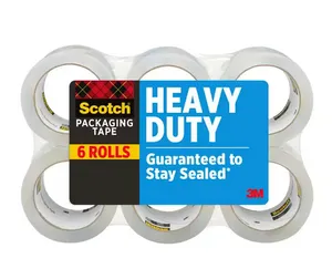 Packaging Tape with Dispenser, 6 rolls per pack