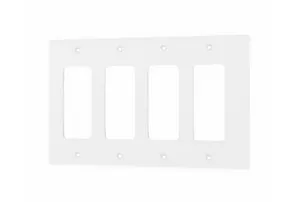 4-Gang White Decora/Rocker Nylon Midway/Midsize Wall Plate (1-Pack) PJ264-W