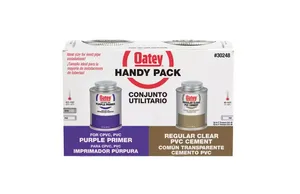8 oz. Purple CPVC and PVC Primer and Regular Clear PVC Cement Combo Pack