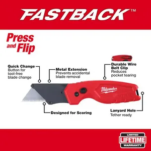 FASTBACK Compact Folding Utility Knife with General Purpose Blade