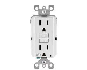 15 Amp 125-Volt Duplex Self-Test Tamper Resistant/Weather Resistant GFCI Outlet, White