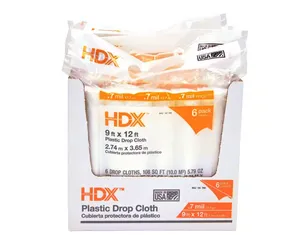 Clear Plastic Drop Cloths 9 ft. x 12 ft. (6-Pack)