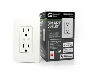 15A 120-Volt Self-Test Tamper Resistant Wifi Outlet White Color 2-Pack Wireless App
