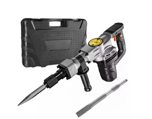 Demolition Jack Hammer, 19 .69 x 13.39 in. 1400W Electric Jackhammer Heavy Duty, 2pcs Chisels Bits Chipping with Case