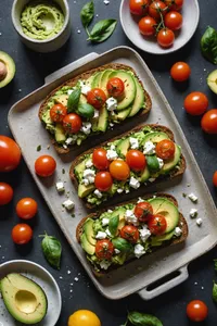 Bruchetta Tomato & Aguacate (vegan)