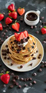 Pancakes w/Chocolate 1/2 Order