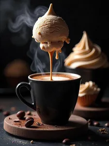 Ice Cream with Expresso Coffee