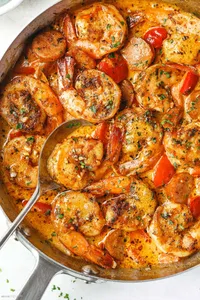 Camarones en salsa caribena