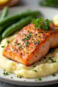 Salmon a la parrilla con pure de camote