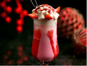 Rose Fizz With Strawberry  Boba