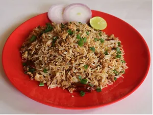 Chinese Chicken Brunt Garlic Fried Rice
