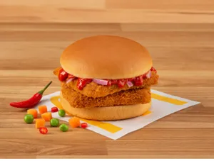 Veg Schezwan Burger