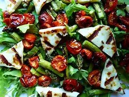 Grilled Asparagus, Cherry Tomatoes & Arugula Salad