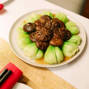 Braised Shiitake With Baby Bok Choy