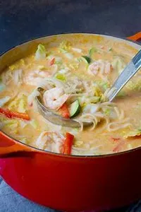 Rice Noodles With Seafood Soup
