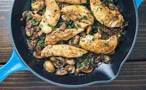 Chicken With Green Peas & Mushrooms