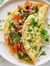 Peppers, Onion, Broccoli and Tomato Omelette