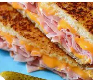 Grilled Cheese Sandwich with Ham & Tomatoes